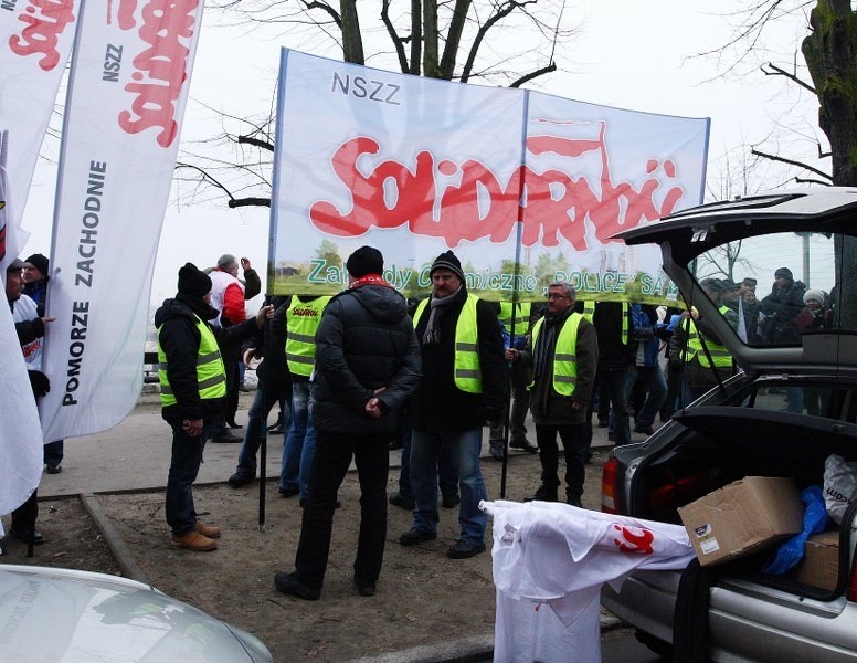 Protest rolników i członków Solidarności