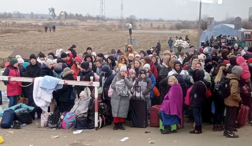 Uchodźcy na granicy polsko-ukraińskiej.