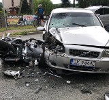 Tragedia na DW 780 w Chełmie Śląskim. Motocykl zderzył się z samochodem osobowym. Nie żyje 36-letni motocyklista. Droga jest nieprzejezdna