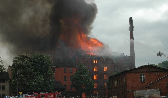 Pożar młyna w Starogardzie Gdańskim