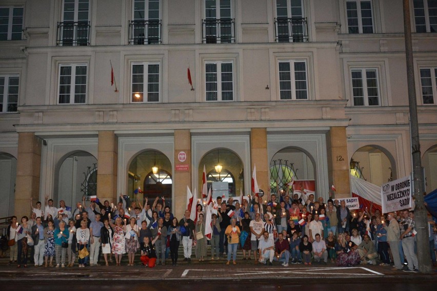 Łańcuch Światła w Kielcach przeciw zmianom w sądach. Protestowało ponad 200 osób (WIDEO, ZDJĘCIA)