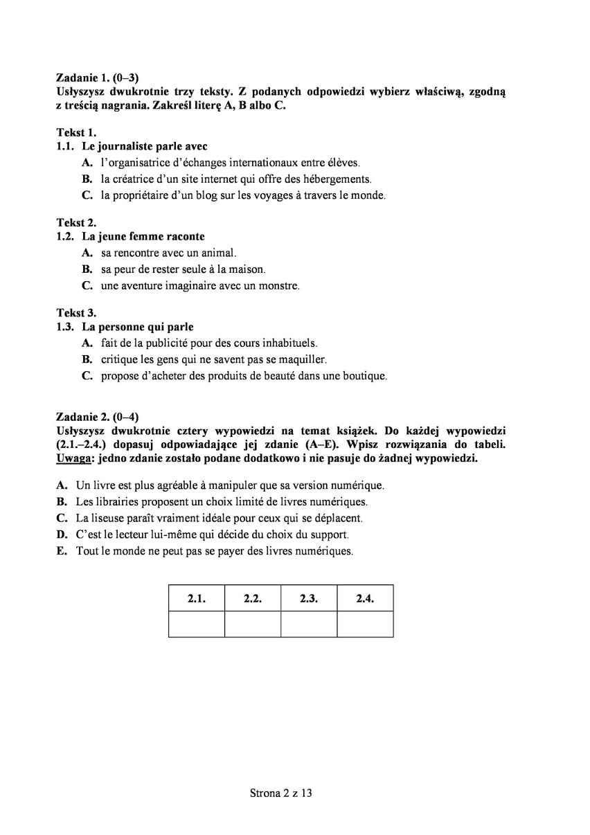 Matura 2015. Rozwiąż maturę z języka francuskiego. Poziom rozszerzony [TEST, ODPOWIEDZI] 