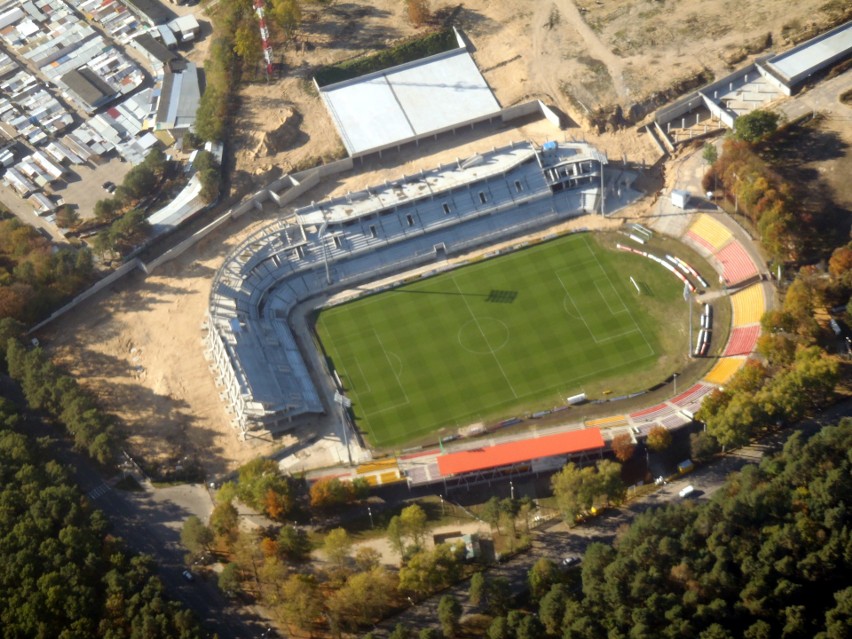 Stadion Miejski w Białymstoku. Zobacz na zdjęciach lotniczych, jak się budował! [FOTOGALERIA]