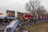 Zderzenie auta osobowego i ciężarówki w powiecie rypińskim. Jedna osoba nie żyje