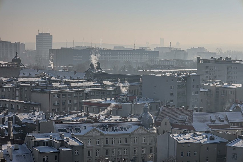 Panorama Katowic - widok z jednego z drapaczy chmur