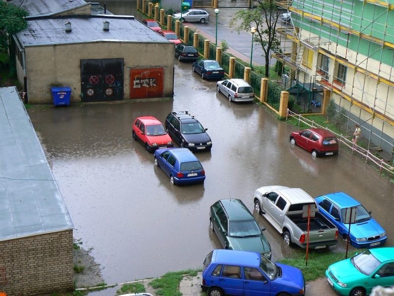 Parking po deszczu