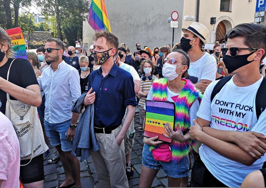 Demonstracja w Krakowie na ul. Szerokiej