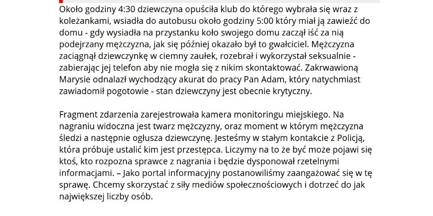 Obława za gwałcicielem z Tarnobrzega? Chcesz obejrzeć film - zalogujesz się, to stracisz konto na Facebooku