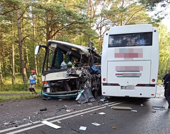 Wypadek autokaru z Dolnego Śląska nad morzem. 14 osób rannych