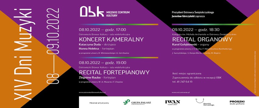 Muzyka mistrzów zabrzmi w Ostrowcu w weekend. 8 października rozpoczynają się XIV Dni Muzyki  