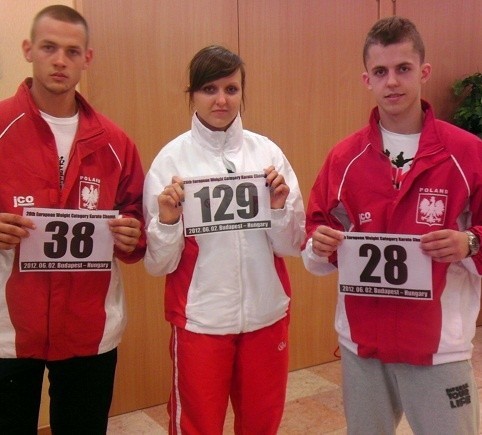 Reprezentanci OKKK na Mistrzostwach Europy Seniorów: Marcin Dąbrowski, Emilia Płaszczyńska i Michał Zysk.
