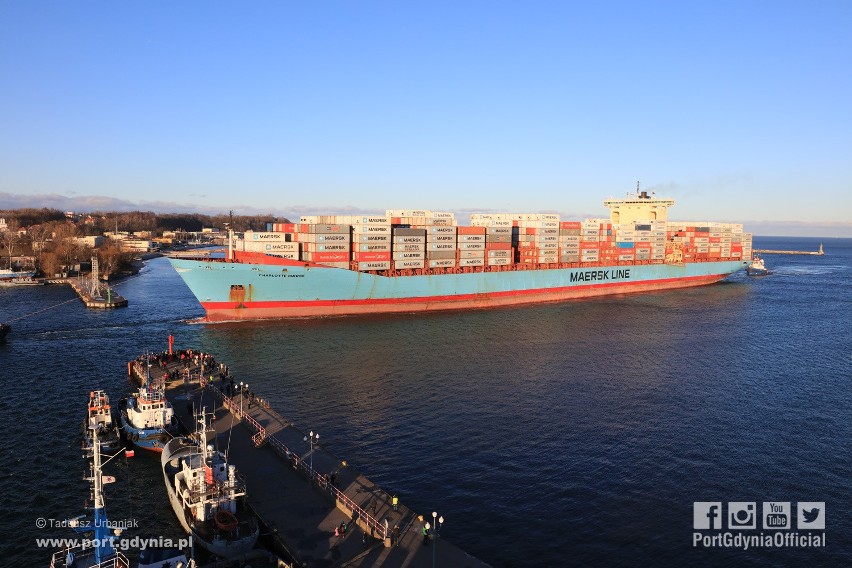 Charlotte Maersk w Porcie Gdynia, 12.02.2019