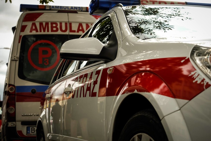 Zderzenie ambulansu z fordem w Sokółce