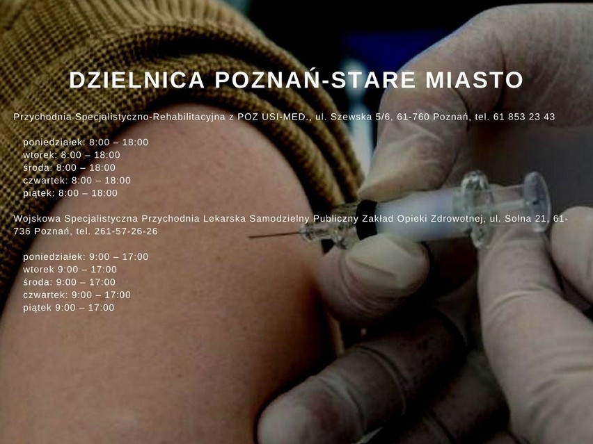 Gdzie można bezpłatnie zaszczepić się na grypę w Poznaniu? Adresy przychodni 