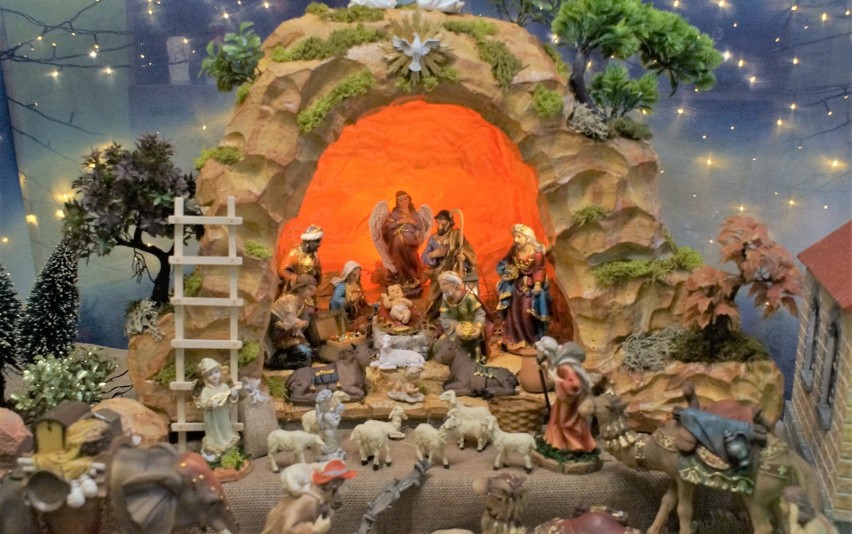 Jan Kranc z Gniewkowa stworzył duża szopkę bożonarodzeniową....