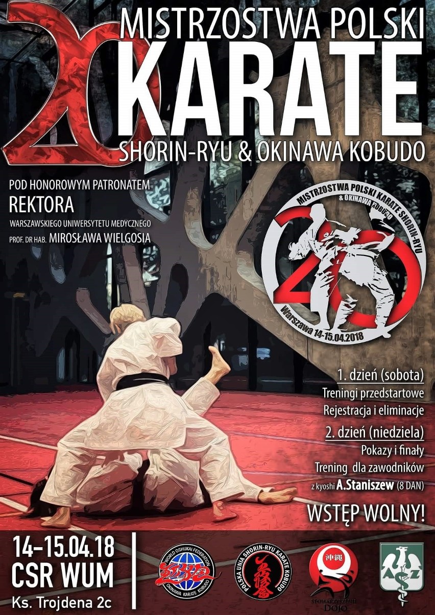 Plakat  Mistrzostw Polski Karate Shorin-Ryu w Warszawie