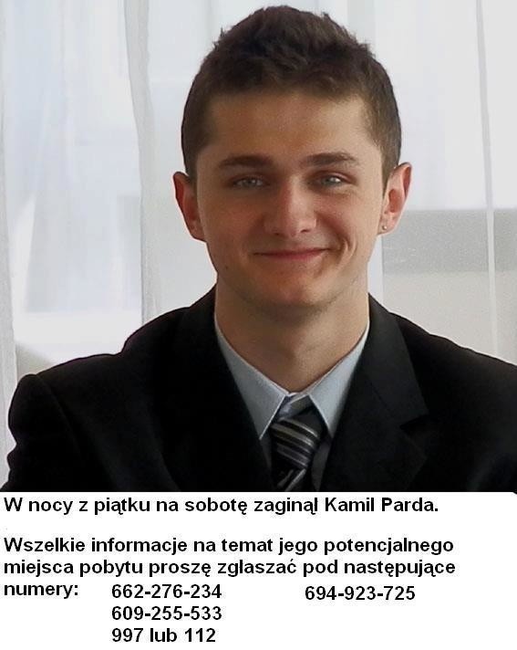 Zaginął Kamil Parda ze Szczecina.