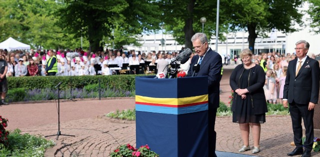 Prezydent Finlandii przemawiał w Mariehamn na uroczystościach z okazji 100-lecia autonomii Wysp Alandzkich