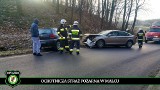 Malec. Wypadek na zakręcie drogi. Kierowcy cali, samochody uszkodzone