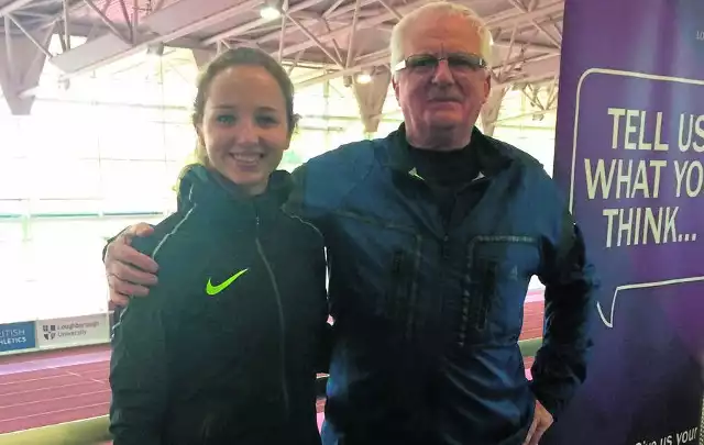 Karolina Kołeczek ze swoim nowym trenerem Jerzym Maciukiewiczem w ośrodku sportowym w Loughborough. Teraz tam będzie trenować nasza olimpijka z Rio