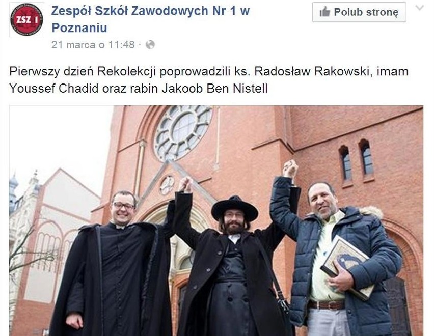 Informacja o rekolekcjach z udziałem "rabina"