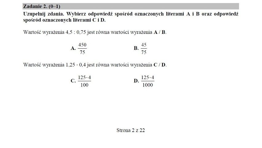 Egzamin ósmoklasisty 2018/2019 CKE - matematyka [arkusz]