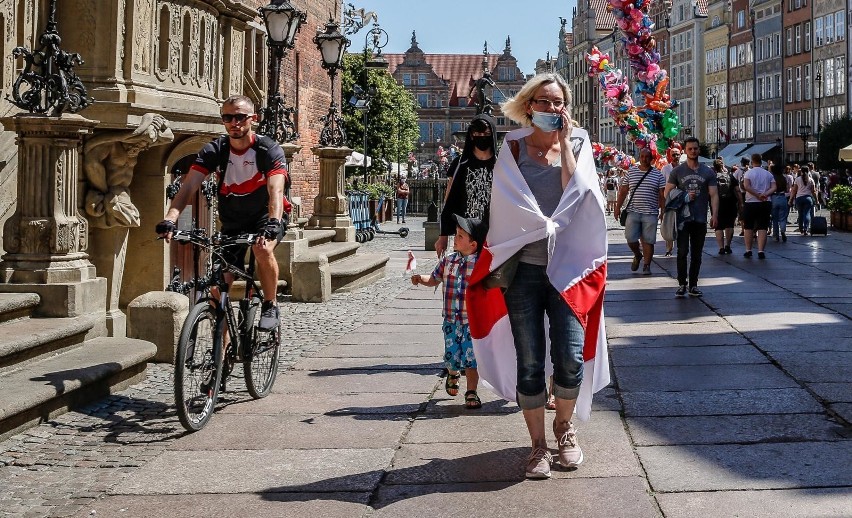 Akcja solidarności z zatrzymanymi na Białorusi aktywistami. Demonstracja w Gdańsku 18.07.2020