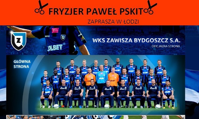 Baner na stronie Zawiszy Bydgoszcz