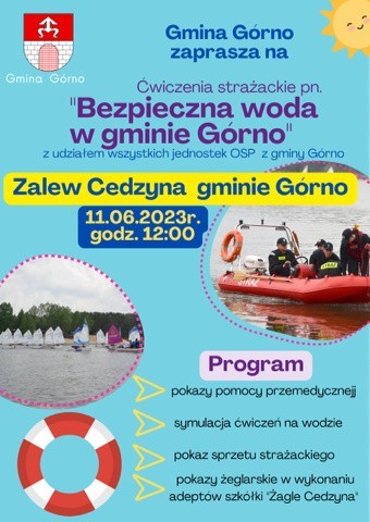 "Bezpieczna woda w gminie Górno", czyli manewry strażackie na zalewie w Cedzynie już w najbliższą niedzielę