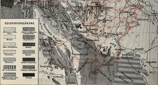 Jedno z pierwszych odwzorowań kartograficznych trzęsień ziemi na Dolnym Śląsku, które w 1883 r. wykonał E. Dathe
