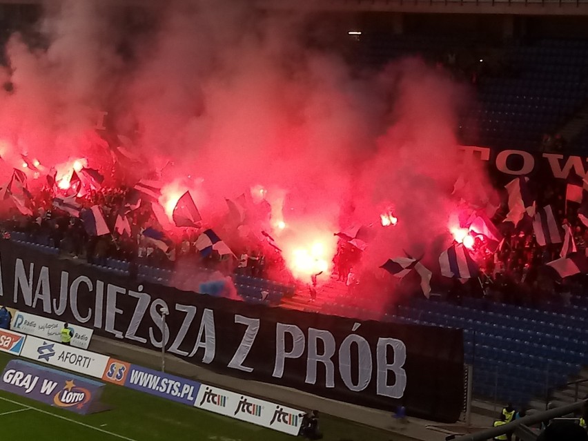 Podczas meczu Lech Poznań - Wisła Płock (2:1) atmosfera na...