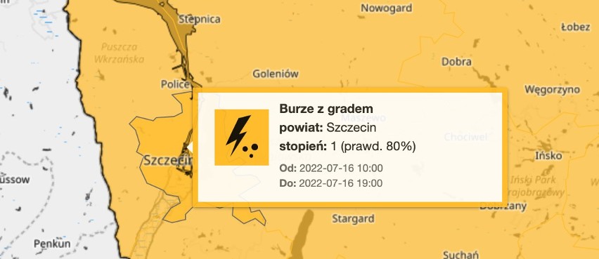 Ostrzeżenie pogodowe w Zachodniopomorskiem. Burze z gradem w większości kraju