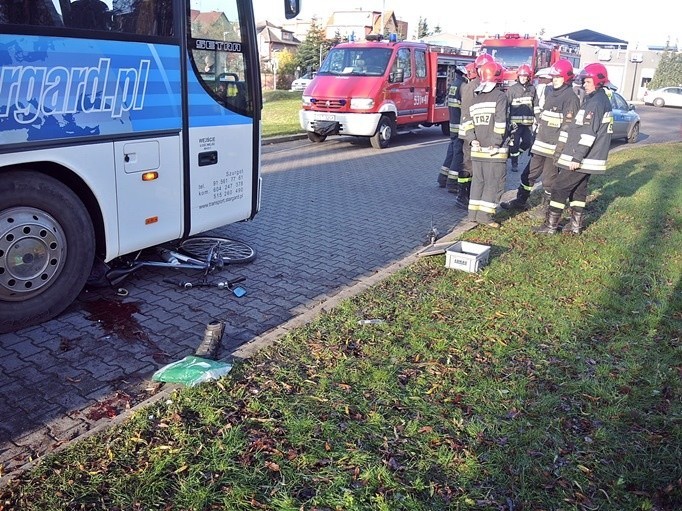 Wypadek w Stargardzie - autobus potrącił rowerzystę.
