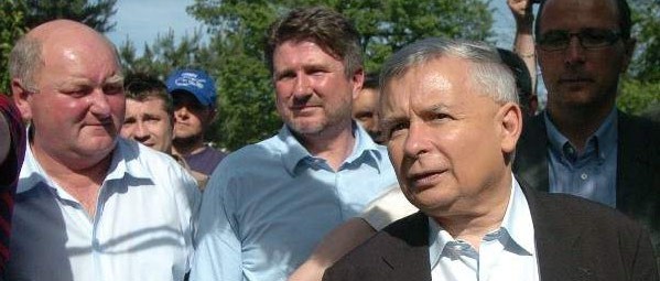 Jarosław Kaczyński podczas wizyty w Jaśle.