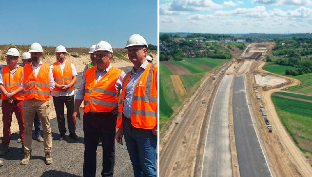 Minister infrastruktury Andrzej Adamczyk wizytował budowę północnej obwodnicy Krakowa.