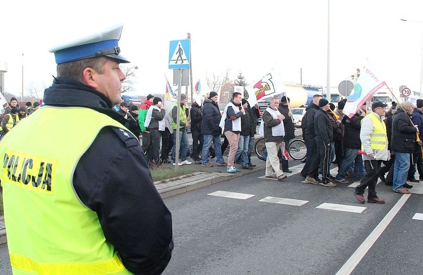 Protest związkowców "Anwilu" we Włocławku