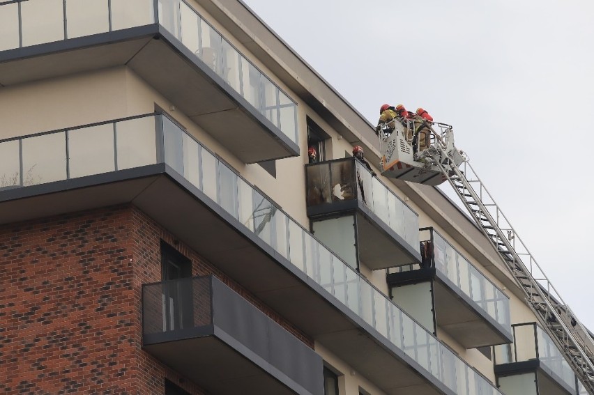 Pożar przy ul. Białowieskiej we Wrocławiu 23.03.2023