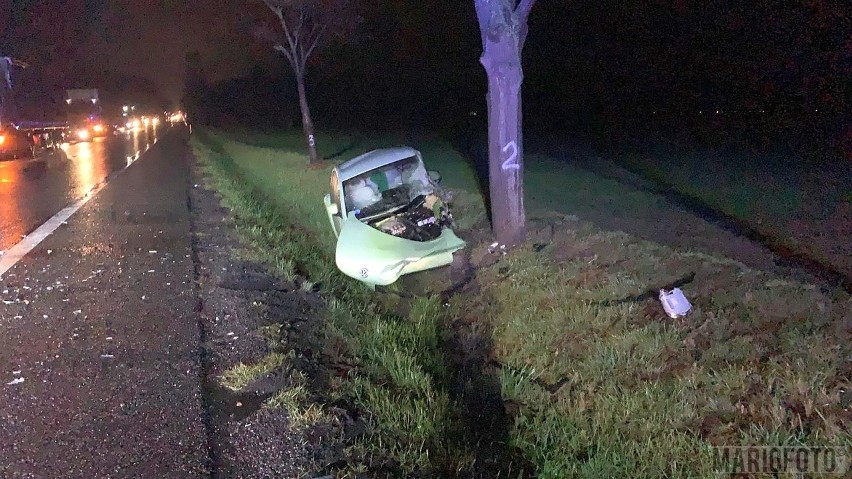 Wypadek na drodze krajowej nr 46 w Opolu. Zderzenie dwóch samochodów