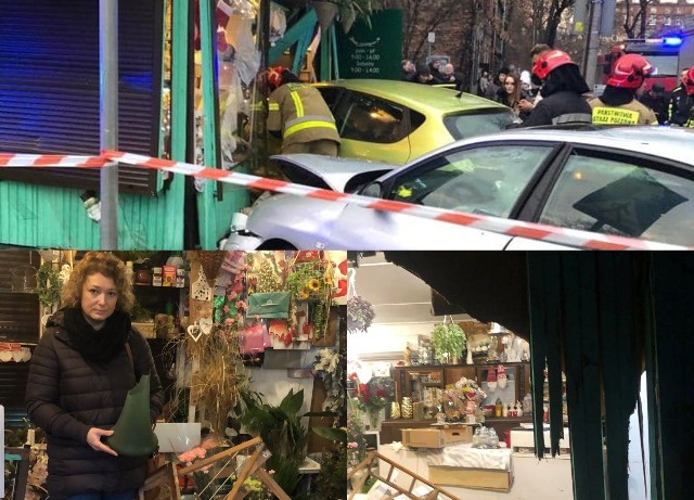 Dramat w Chorzowie: auto wjechało w kwiaciarnię pani Ani