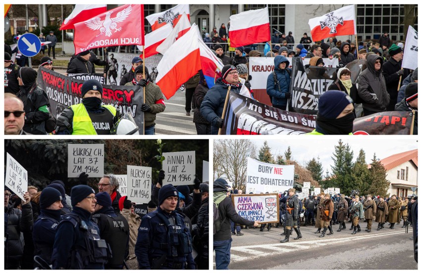 V Marsz Pamięci Żołnierzy Wyklętych. Hajnówka 2020. Kilkaset osób czciło "Burego". Narodowcy kontra Obywatele RP  (zdjęcia, wideo)