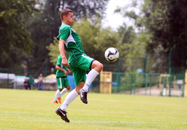 Marcin Figiel strzelił drugiego gola dla Radomiaka w meczu z Wartą Sieradz.