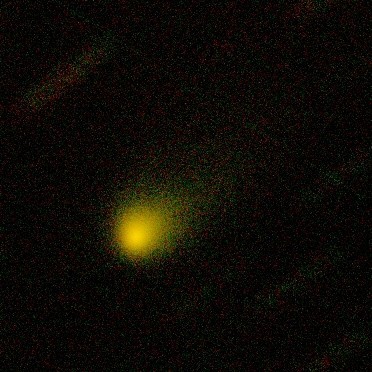 Kompozycja fotograficzna przedstawiająca kometę 2I/Borisov