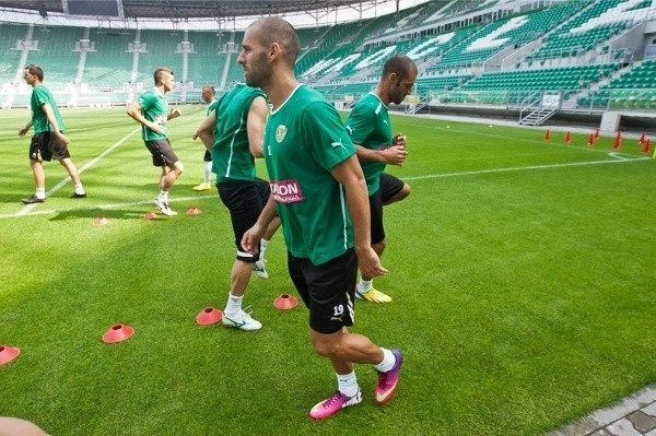 Marco Paixao podczas treningu Śląska Wrocław