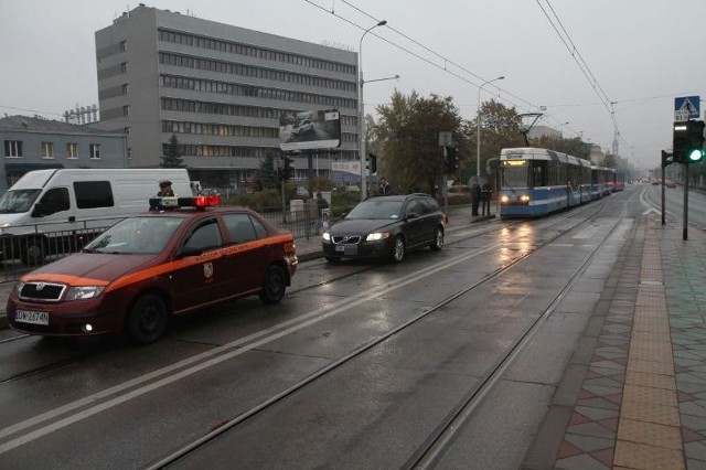 Zderzenie tramwaju i volvo na Grabiszyńskiej, Wrocław, 14.10.2015