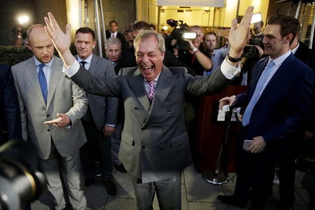 Niger Farage, lider Partii Niepodległości Zjednoczonego Królestwa, który od początku był za Brexitem. Polityk nazwał 23 czerwca "dniem niepodległości" Wielkiej Brytanii.