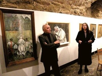 Ireneusz Wrzesień i Krystyna Olchawa otworzyli wystawę "Reminiscencje Encyklik Jana Pawła II" Fot. Magdalena Uchto