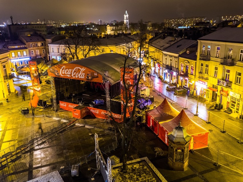 Jarmark świąteczny w Kielcach. Zapis transmisji z drona