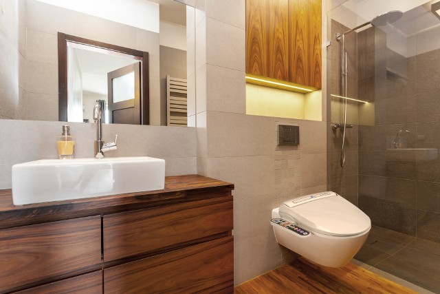 Toaleta myjącaSpecjalną deskę z panelem sterującym dopasować można do większości dostępnych na rynku muszli klozetowych.
