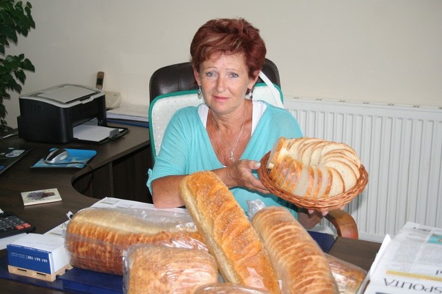 Prezes Zofia Panasiuk cieszy się, że to właśnie smak chleba produkowanego w stolnieńskiej piekarni zyskał uznanie głosujących