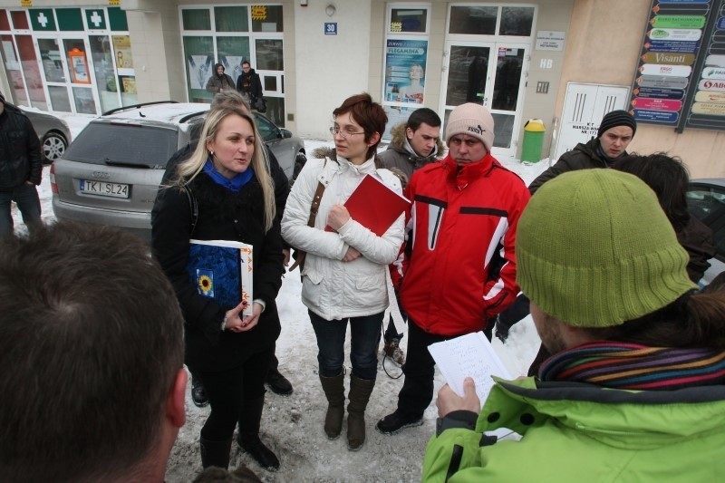 Awantura przed kielecką firmą transportową